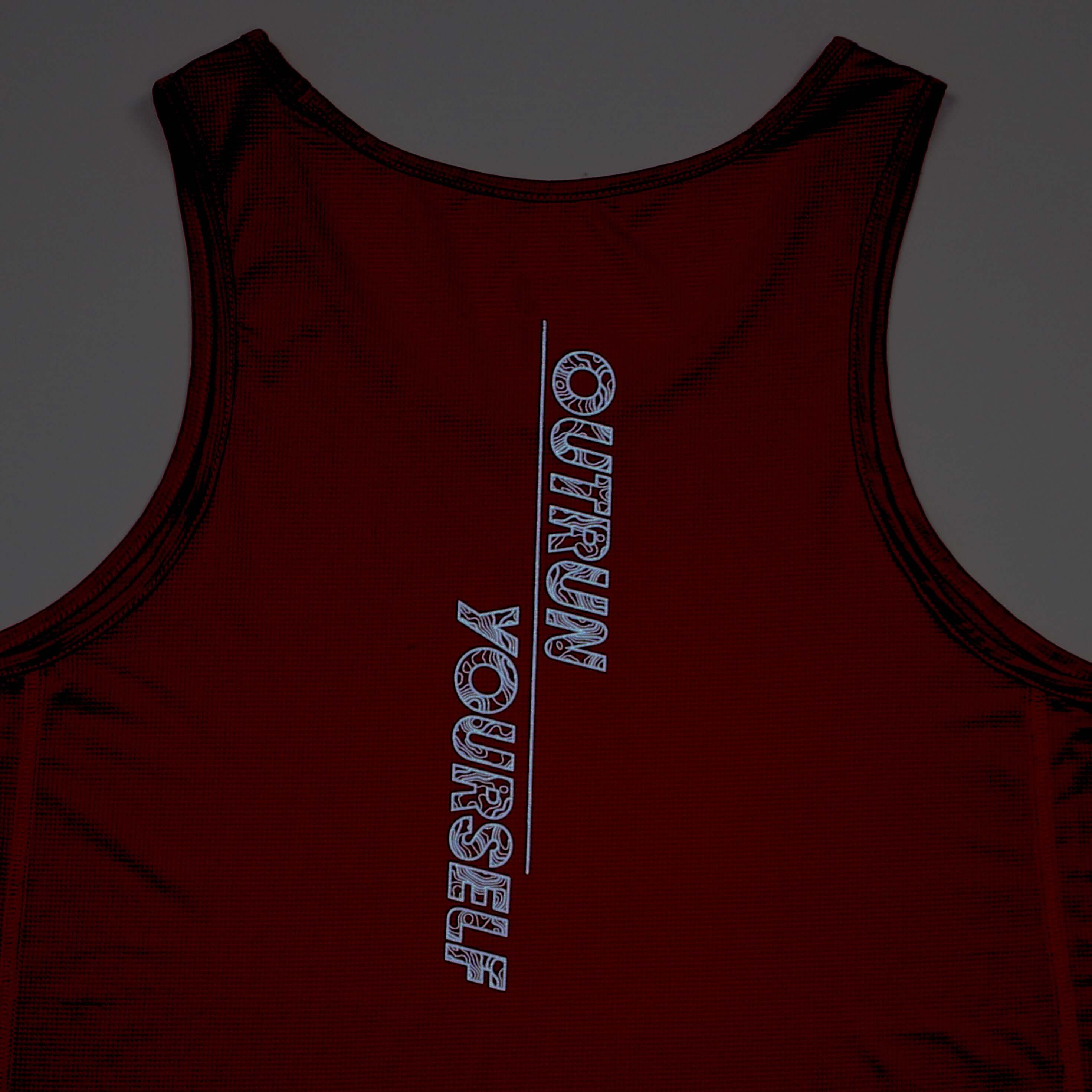 Running Singlet designed for high intensity workouts and racing. Lightweight and moisture-wicking made from Recycling Polyester.